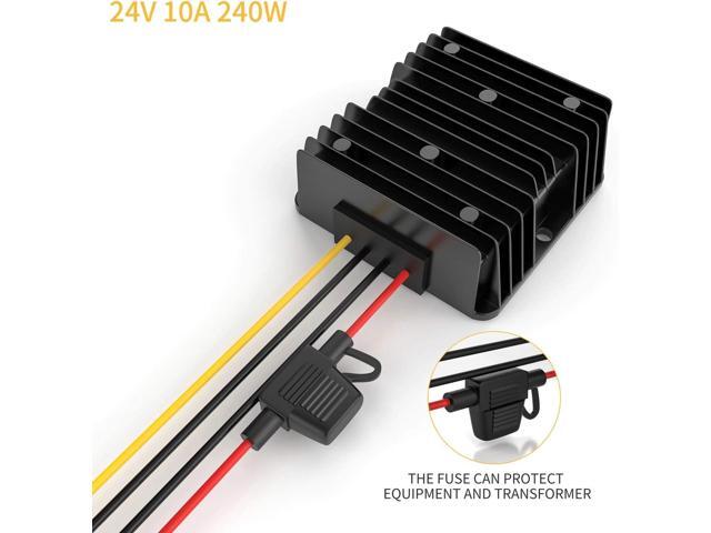 DC Converter 12 V to 24 V, Dc-DC Converter 12 V to 24 V 10 A 240 W with Fuse Waterproof Step Up Converter for Golf Cart LED Light Car Engine Truck...