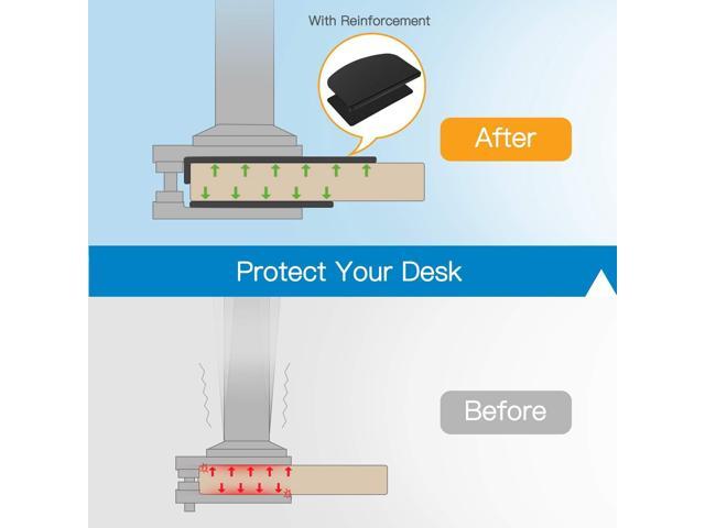 HUANUO Steel Monitor Mount Reinforcement Plate for Thin, Glass and Other Fragile Tabletop, Steel Bracket Plate Fits Most Monitor Stand C Clamp...
