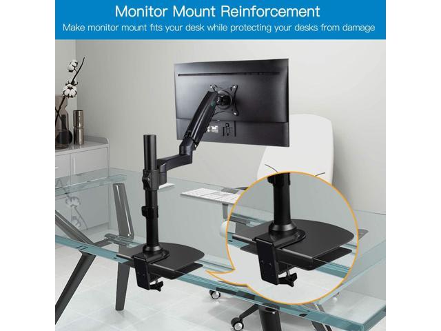 HUANUO Steel Monitor Mount Reinforcement Plate for Thin, Glass and Other Fragile Tabletop, Steel Bracket Plate Fits Most Monitor Stand C Clamp...