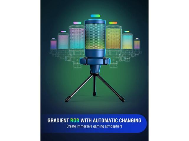 FIFINE Gaming Streaming USB PC Microphone for Mac OS/Windows, AmpliGame Condenser Cardioid Mic with RGB for Video Vocal Recording Twitch Discord,...