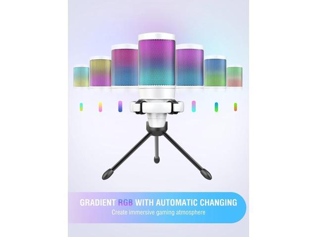 FIFINE AmpliGame USB Microphone, PC Gaming Recording Desktop Laptop Mic, RGB Streaming Podcasting Condenser Mic for Online Game, Vocal, with Mute...