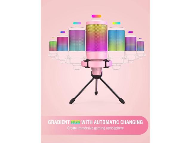 FIFINE USB Gaming PC Microphone for Streaming Podcasts, AmpliGame RGB Computer Condenser Desktop Mic, Cardioid Pattern for YouTube Video, Plug and...