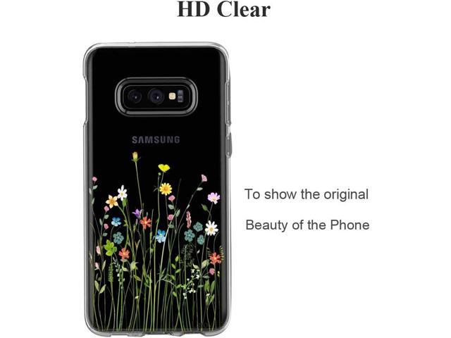 Unov Case Compatible with Galaxy S10e Case Clear with Design Soft TPU Shock Absorption Slim Embossed Pattern Protective Back Cover (Flower Bouquet)