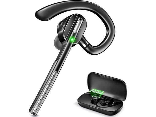 Bluetooth Headset V5.1, Wireless Headset with Battery Display Charging Case, Bluetooth Earpiece with Noise Canceling Mic for Driving, Office,...