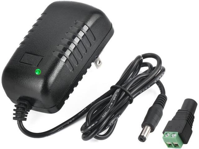 AC Adapter, 12V/2A AC DC Switching Power Supply Adapter(Input 100-240V, Output 12V 2A) with DC Connector Gift