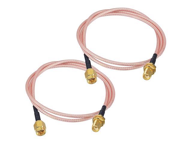 B 2PCS SMA Male to SMA Female Extension Cable 23.6 inch 2feet 60cm SMA Bulkhead Mount RG316 Antenna Cable Pigtail Jumper for 4G LTE Router FPV.