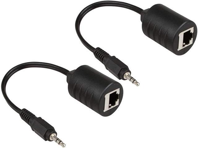 L 2Pack 3.5mm Stereo to RJ45 Female Extender Over Cat5 & Cat6 Cable (2X 3.5mm to RJ45 Female)