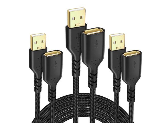 USB Cable Extension,3Pack,6FT USB 2.0 Extender Cord High Speed Data Transfer Type A Male to Female Extension Cable Compatible with Printer, USB.