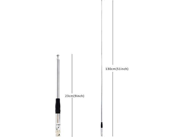 HYS 27Mhz Antenna 9-Inch to 51-inch Telescopic/Rod HT Antennas for CB Handheld/Portable Radio with BNC Connector Compatible with Cobra Midland...