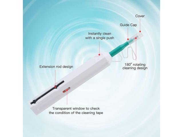 2 Packs Fiber Cleaner Fiber Optical Tools Cleaning Pen for 2.5mm SC/ST/FC Connector Optical Connector Cleaner Over 800 Cleans Fiber Endface Cleans...