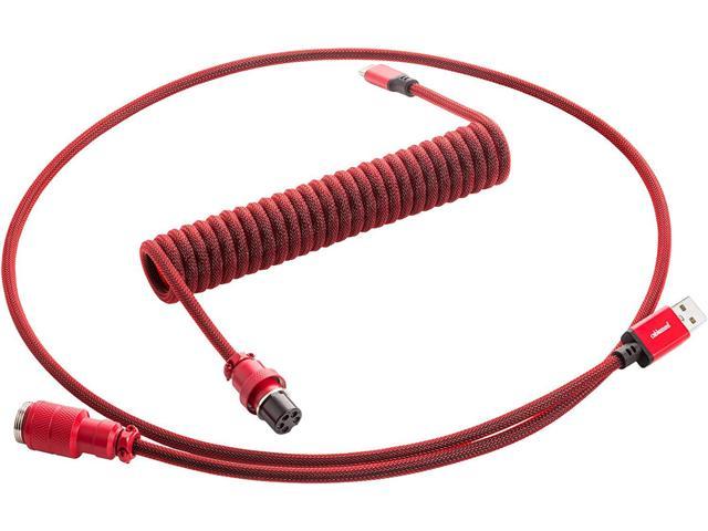 C Pro Coiled Keyboard Cable (Republic Red, USB A to USB Type C, 150cm)