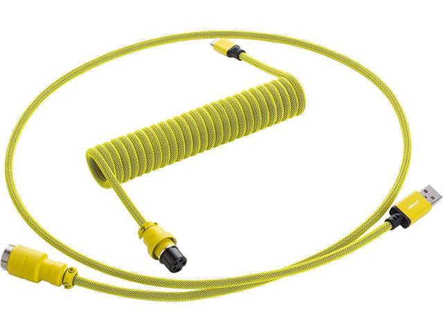 C Pro Coiled Keyboard Cable (Dominator Yellow, USB A to USB Type C, 150cm)