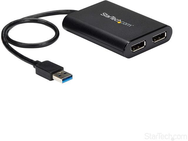 USB 3.0 to Dual DisplayPort Adapter 4K 60Hz, DisplayLink Certified, Video Converter with External Graphics Card - Mac & PC (USB32DP24K60)