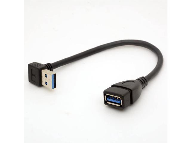 B USB 3.0 Extension Cable Angle 90 Degree Adapter Type A Male to Female High Speed Connection, Super Fast 5Gbps Data Transfer Sync Charger Lead (UP)