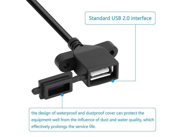 R USB Female 2pin Bare Wire,USB Power Cable with Dust Cap DIY Pigtail Cable,for and USB Equipment Installed or Replace Repair