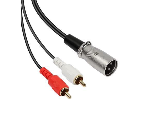 M XLR Male to 2 Phono RCA Plug Adapter Y Splitter Patch Cable, 1 XLR Male 3 Pin to Dual RCA Male Plug Stereo Audio Cable Connector(1.5M) (XLR Male...