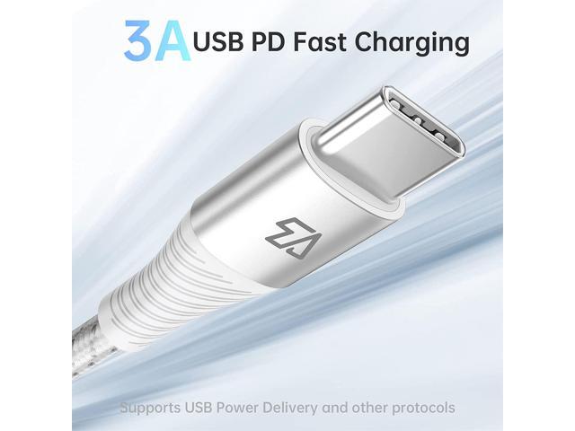 T USB Type C Cable, USB C Cable 6ft, Cotton Braided USB-C to USB-A Fast Charging Type C Cable for MacBook(Pro), Galaxy S9/S20/S10/S8 and Other USB...