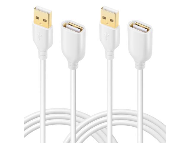 USB Extension Cable, E [10ft,2Pack] USB 2.0 Type A Male to A Female Charging & Data Transfer USB Extender for Hard Drive.