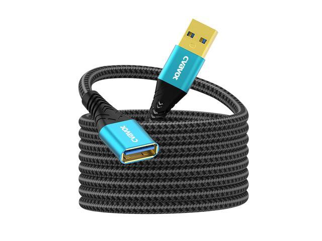 C USB 3.0 Extension Cable, 10FT 1Pack USB A Male to Female Extension Cord Durable Braided Fast Data Transfer Compatible with USB Keyboard, Mouse.