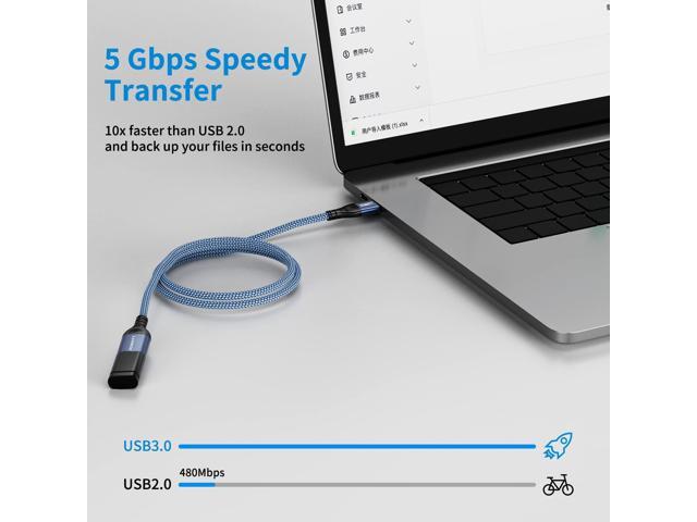 USB 3.0 Extension Cable, (2M-2pack) USB Type A Male to Female 5Gbps Data Sync USB Extender Cord Compatible with Printer, Scanner, Keyboard, Oculus.