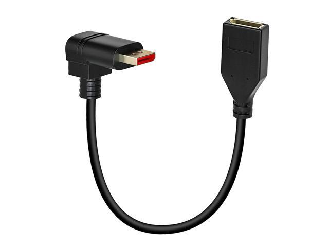 90 Degree DisplayPort Cable Male to Female 12 Inch, B Right Angled DP 1.2 Extension Cable M/F, 4K@60hz, 2K@144Hz, 1080P, DP Extender Audio and.