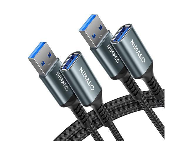 [3.3FT+3.3FT] USB 3.0 Extension Cable, Type A Male to Female USB Extender Cord, N High Data Transfer Compatible with Webcam, Gamepad, USB Keyboard.