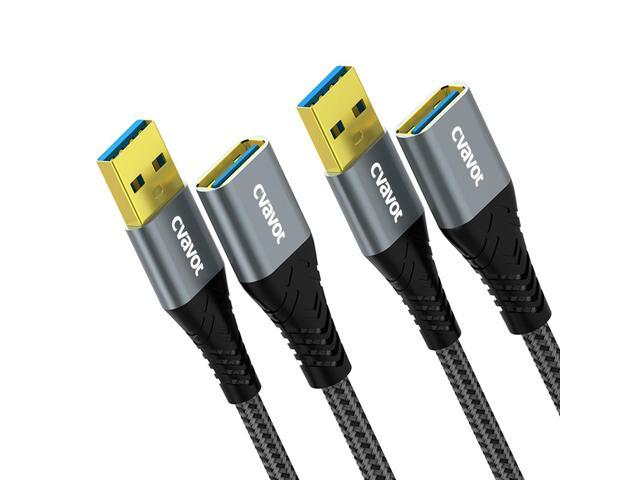C USB 3.0 Extension Cable, [2 Pack 6.6ft] USB A Male to Female Extension Extender Cord High Data Transfer Compatible for USB Flash Drive, Keyboard.