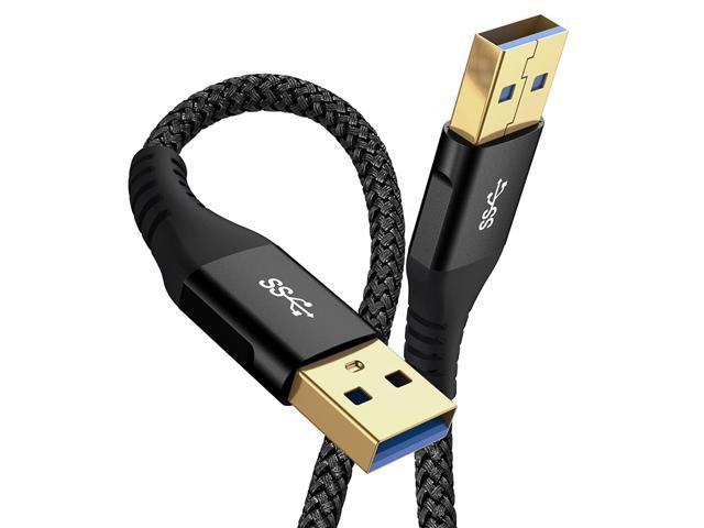 USB 3.0 A to USB A Cable 3.3ft, s Type A Male to Male Cable (Nylon Braided) 5Gbps Data Transfer Cord for Hard Drive, TV Box, USB 3.0 Hub, Laptop.