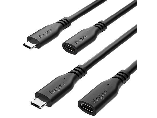 F USB C Extension Cable: 2 Pack 4.9ft 10Gbps USB C 3.1 Type C Male to Female Extender Cord 4K Video Output Compatible for Thunderbolt 3 Mac-Book.