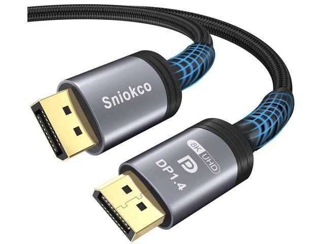 8K DisplayPort Cable 1.4, S 8K DP Cable 2M (8K@60Hz, 4K@144Hz, 2K@165Hz), Support FreeSync G-Sync, Nylon Braided 32.4Gbps Ultra High Speed.