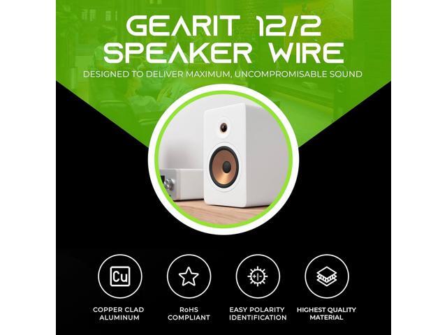 12AWG Speaker Wire, GearIT Pro Series 12 AWG Gauge Speaker Wire Cable (50 Feet / 15.24 Meters) Great Use for Home Theater Speakers and Car Speakers...
