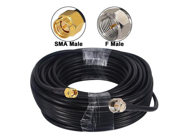 B RG58 F to SMA Cable 49.2ft F Male to SMA Male Coax Cable F Type Male Coax Cable Low loss SMA to F Type Extension Cable for RF Coaxial Cable, F...