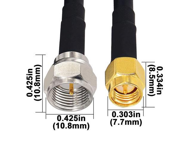 B RG58 F to SMA Cable 49.2ft F Male to SMA Male Coax Cable F Type Male Coax Cable Low loss SMA to F Type Extension Cable for RF Coaxial Cable, F...