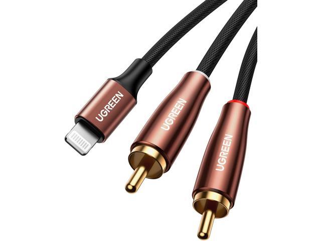 U RCA Cable MFi Certified Lightning to 2RCA Audio Stereo Adapter, RCA Y Splitter for iPhone 14 13 12 Mini Pro Max 11 SE XR XS 8 7 Plus, iPad.