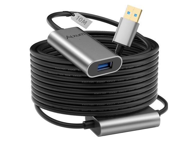 A 32 Feet Active USB Extension Cable 3.0 Male to Female with 2 Extension chipsets Signal Booster, Long USB Extender Cord 10 Meters for.