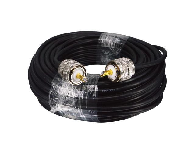 B UHF Cable RG58/U Coaxial Cable PL259 Adapter UHF Male to UHF Male Radio Antenna Cable Ham Radio Coaxial Cable Low Loss CB Coax Cable for CB Ham...