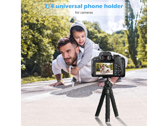 Ubeesize Phone Tripod, Portable and Flexible Tripods with Wireless Remote and Clip, Cell Phone Tripode Stand for Video Recording