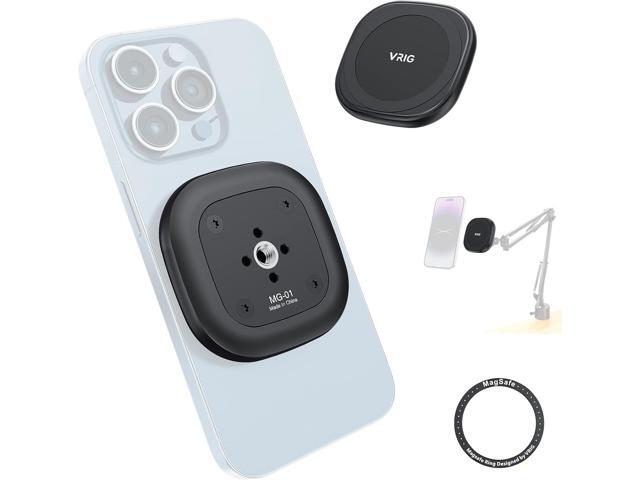 VRIG MG-01 Magnetic Tripod Mount,1/4' Tripod Adapter w Magnetic Ring, Multiple Locating Holes for ARRI,Compact Size for iPhone 16/15/14/13/12...