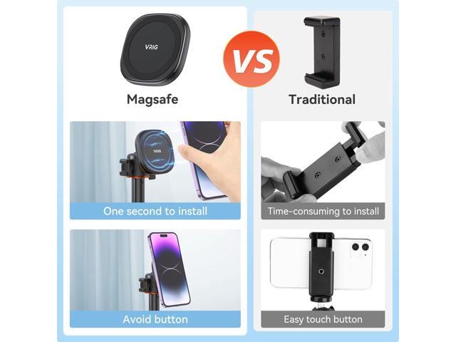 VRIG MG-01 Magnetic Tripod Mount,1/4' Tripod Adapter w Magnetic Ring, Multiple Locating Holes for ARRI,Compact Size for iPhone 16/15/14/13/12...