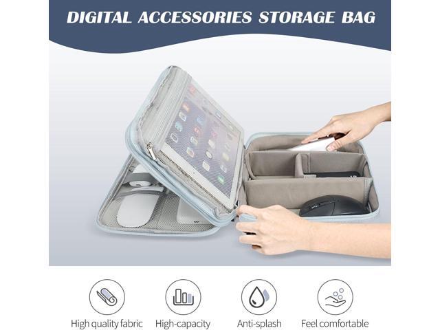 C Large Electronic Organizer, Double Layer Portable Waterproof Travel Cable Organizer Bag Pouch for Electronics Accessories, Travel Storage Bag for...