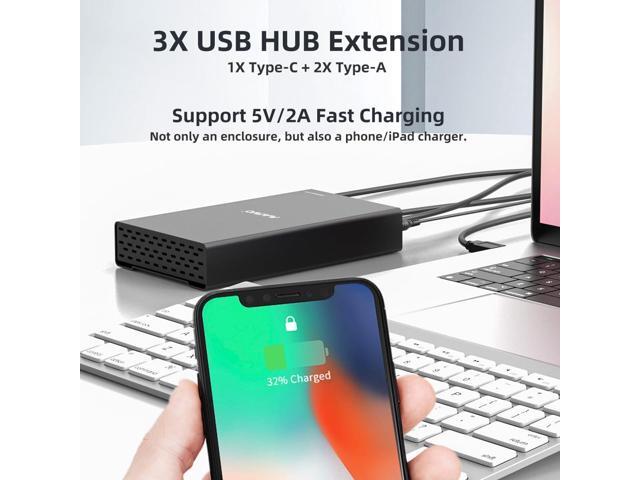 M 2.5 3.5 inch SATA Hard Drive Enclosure, USB Type-C to External SATA SSD HDD Adapter, Max 10Gbps, 18TB Capacity, Tool-Free, Support UASP/HUB...