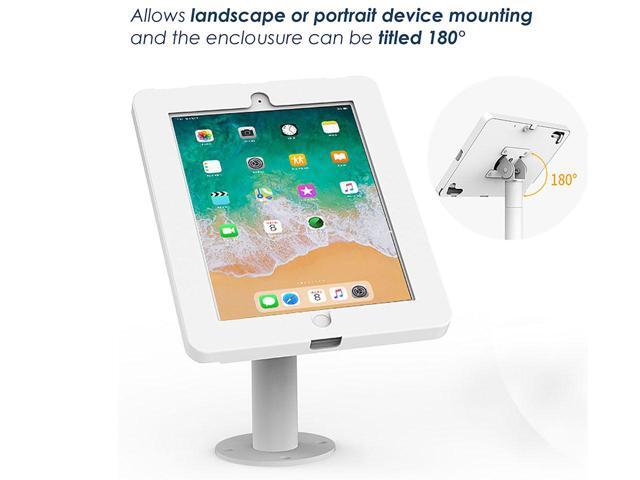 Beelta Retail Kiosk Tablet Stand for 10.2 inch iPad 7th/8th Generation, Business Desktop POS iPad Stand, Anti Theft, Metal, White