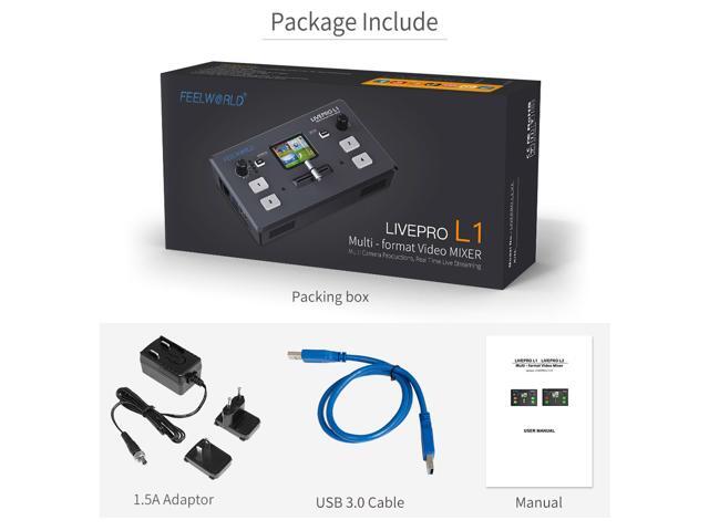 Feelworld Livepro L1 V1 Multi Camera Video Mixer Switcher with LCD Display 4 HDMI Inputs USB 3.0 Output - image 7