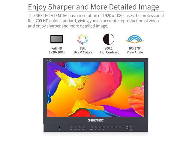SEETEC ATEM156 15.6 Inch Live Streaming Broadcast Director Monitor with 4 HDMI Input Output Quad Split Display for ATEM Mini Video Switcher Mixer...