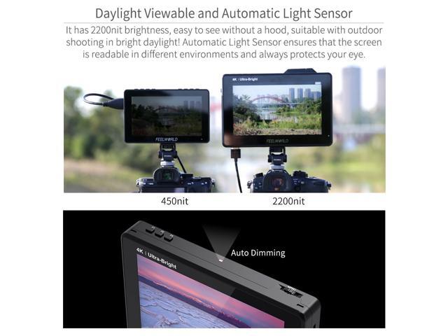 FEELWORLD LUT7S PRO 7 Inch Ultra Bright 2200nits DSLR Camera Field Monitor 3D LUT Touch Screen HDR with Waveform F970 External Power and Install...