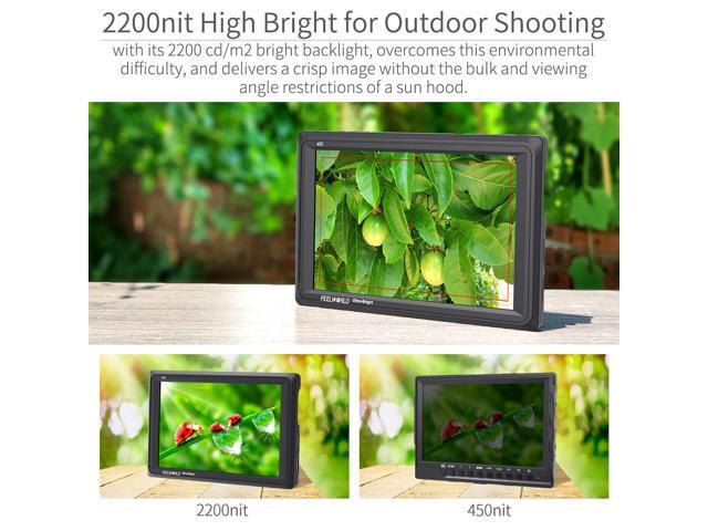 FEELWORLD FW279 7 Inch 2200nit Ultra Bright DSLR Camera Field Monitor High Brightness Sunlight Viewable Full HD 1920x1200 4K HDMI Input Output