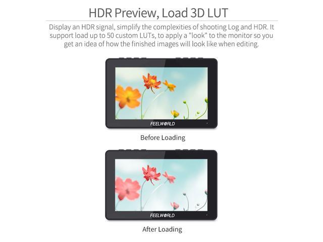 FEELWORLD LUT7S PRO 7 Inch Ultra Bright 2200nits DSLR Camera Field Monitor 3D LUT Touch Screen HDR with Waveform F970 External Power and Install...