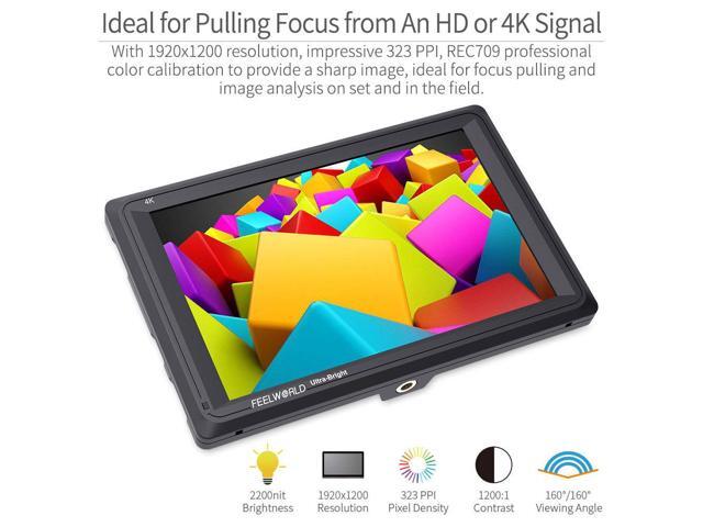 FEELWORLD FW279 7 Inch 2200nit Ultra Bright DSLR Camera Field Monitor High Brightness Sunlight Viewable Full HD 1920x1200 4K HDMI Input Output