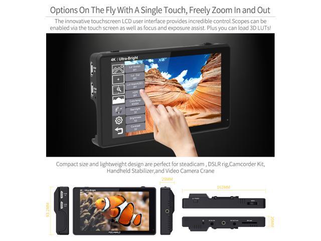 FEELWORLD LUT6 6 Inch 2600nits HDR 3D LUT Touch Screen DSLR Camera Field Monitor with Waveform VectorScope Histogram 4K HDMI Input Output 1920X1080...