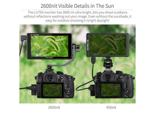 FEELWORLD LUT6S 6 Inch SDI 2600nits HDR 3D LUT Touch Screen DSLR Camera Field Monitor with Waveform VectorScope Histogram 3G-SDI 4K HDMI Input...